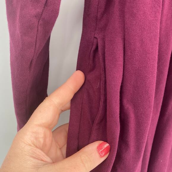 Tonlé Women's Plum Purple Stretch Midi Long Sleeve Dress Size Large - Picture 8 of 12